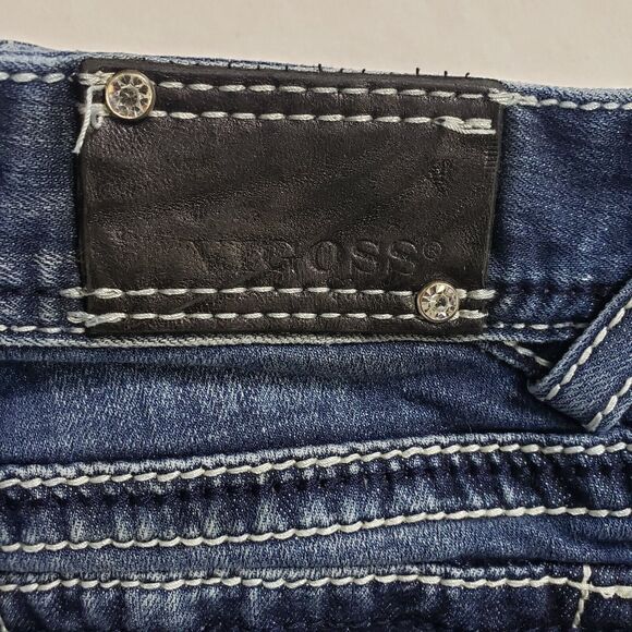 Vigoss Womens Capri Sz 5/6 21 The New York Denim Blue Jeans Distressed Embroider - Picture 8 of 12